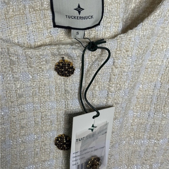 NEW Tuckernuck Sleeveless Cream Tweed Ingrid Button Front Midi Dress NWT - Picture 7 of 12